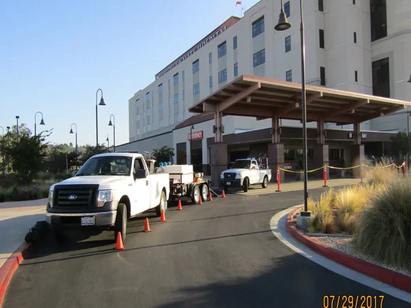 Commercial exterior pressure washing