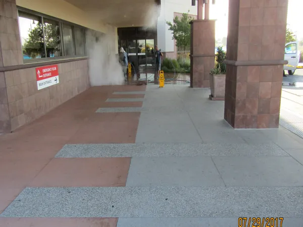 Commercial concrete surface cleaning