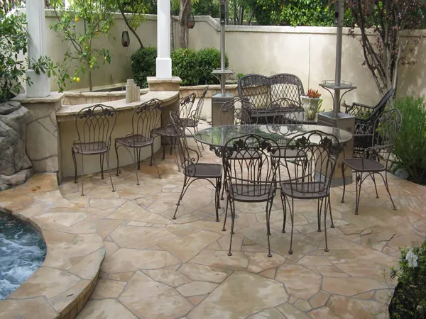 Outdoor patio cleaned with pressure washing equipment