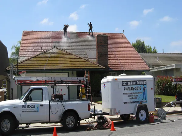 Residential roof maintenance cleaning