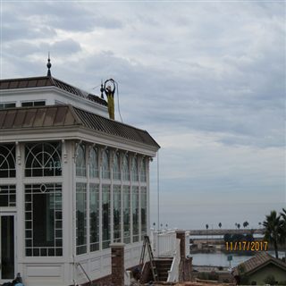Residential exterior prepared for house washing